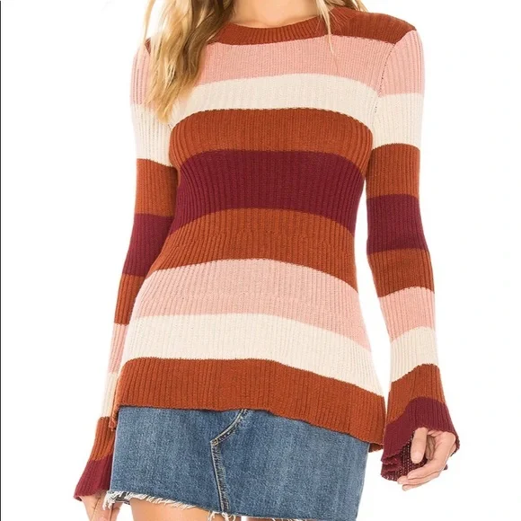 Tularosa courage sweater Burgundy stripe - Picture 2 of 3